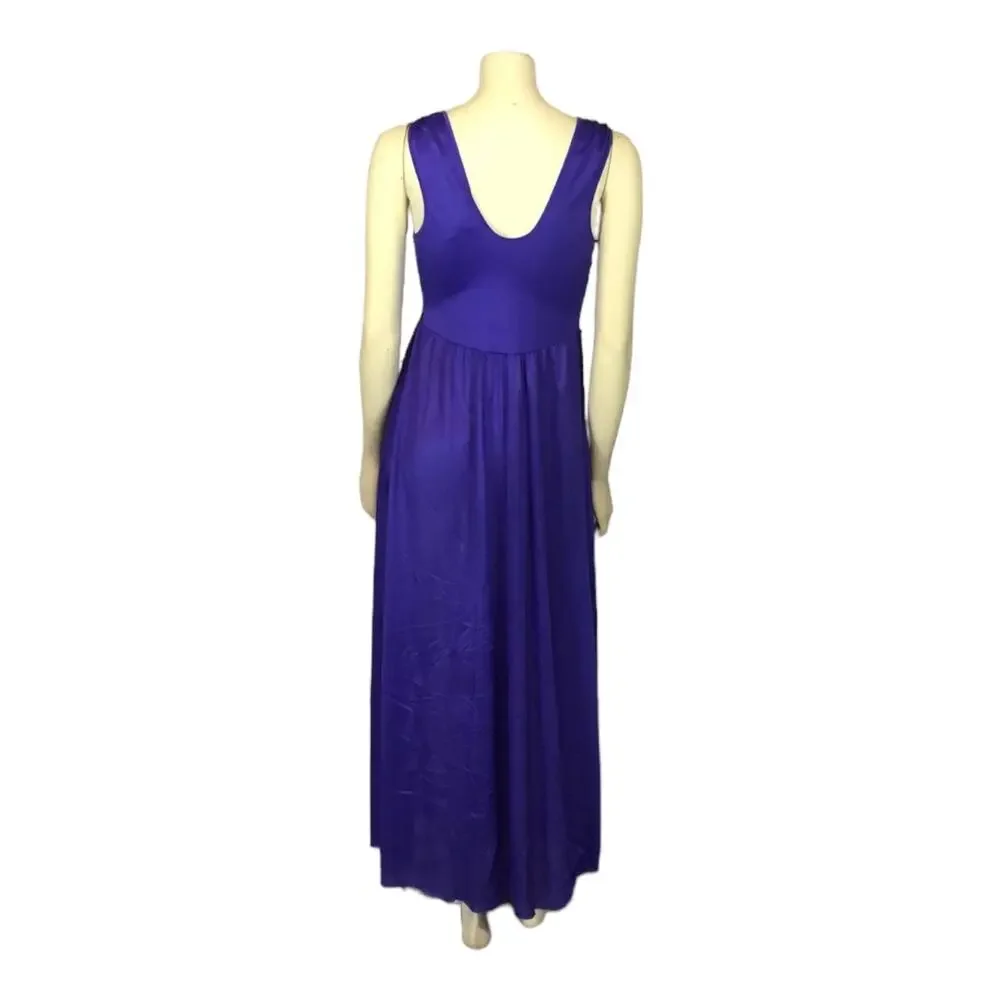 Vintage Undercover Wear Purple Lacy Nightgown Slip Dress USA made size small